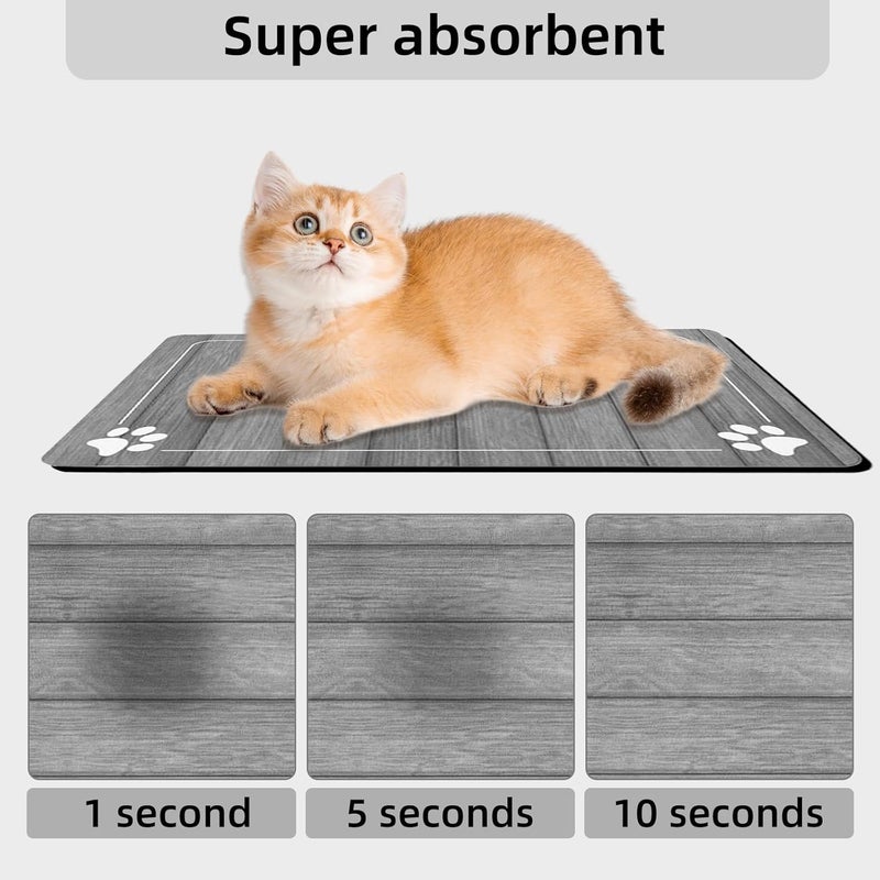 IIDEA Food and Water Bowl Mat for Dog Cat, 20 x 12 inches Waterproof Non-Slip Absorbent Pet Feeding Matt Placemat - Image 3